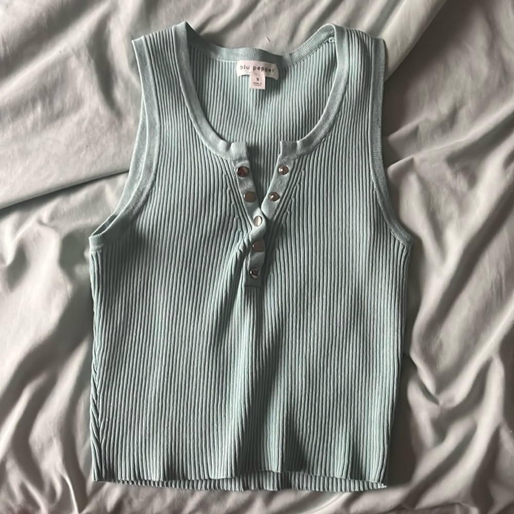 Ribbed blue tank